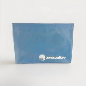 80s Aerospatiale File Folder Pouch Document Flex Frame Clutch French Concorde